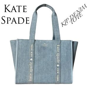 Kate Spade ♠️ KIP Denim Large Tote Bag & Dust Bag🦋 Brand New❣️